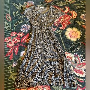 🌿 MNG Mango Casual Zebra Print Dress Size 2